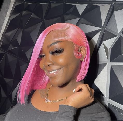 Pink Bob Wig, Bob Lace Wig, Wig Installs, Color Bob, Pink Bob, Color Wigs, Kid Hair, Fire Hair, 13x4 Lace Front Wig