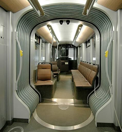 European trams (interior and exterior) Tram Interior, Public Transportation Design, Train Interior, Light Rail Vehicle, Airplane Interior, Interior Design Pictures, Urban Design Plan, Future Transportation, Old Train Station