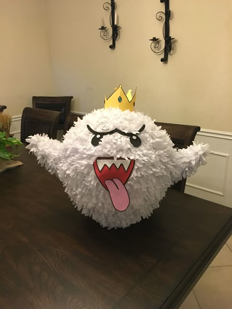 Mario Birthday Pinata, Super Mario Pinata Ideas, King Boo Birthday Party, Luigi Haunted Mansion Party, Luigis Mansion Birthday, Luigis Mansion 3 Party, Luigi Mansion Party Ideas, Boo From Mario, Luigis Mansion Birthday Party