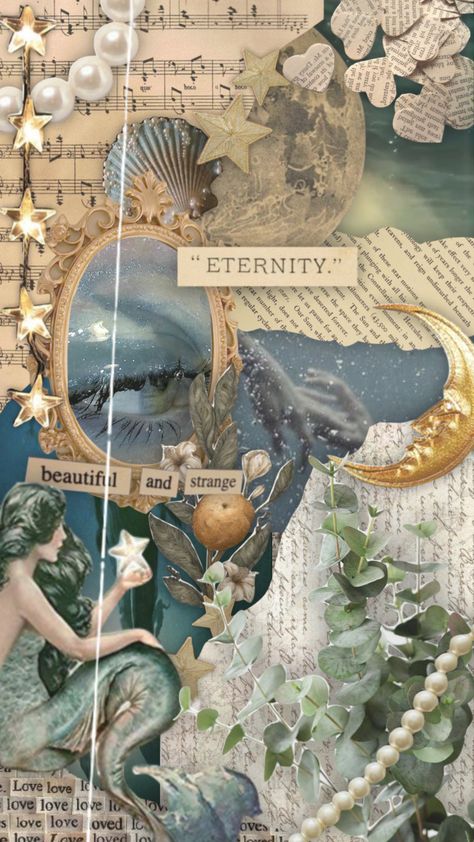 16 Tattoo, Siren Mermaid, Ocean Aesthetic, Mermaid Aesthetic, Collage Vintage, Aesthetic Collage, Cute Wallpaper Backgrounds, Aesthetic Backgrounds, Aesthetic Iphone Wallpaper