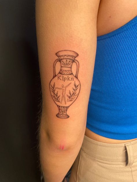 Circe Tattoo Greek, Circe Tattoo Ideas, Circe Goddess Tattoo, Amphora Tattoo, Goddess Tattoo, Line Tattoos, Tattoo Inspo, A Tattoo, Ink Tattoo