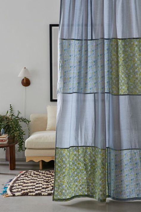 Urban Renewal Remnants Overdyed Window Panel Korean Patchwork Curtains, Sheer Patchwork Curtains, 1970s Curtains, Dorm Planning, Quilted Curtains, Hippie Bedroom Curtains & Drapes, Vintage Curtains Bedroom Bed Bath & Beyond, Apartment Vibes, Pinterest Contest