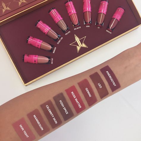 Jeffree Star Lipstick Swatch, Star Lipstick, Jeffree Star Lipstick, Matte Make Up, Lipstick Tattoos, Makeup Starter Kit, Lipstick For Fair Skin, Lipstick Designs, Dark Lipstick