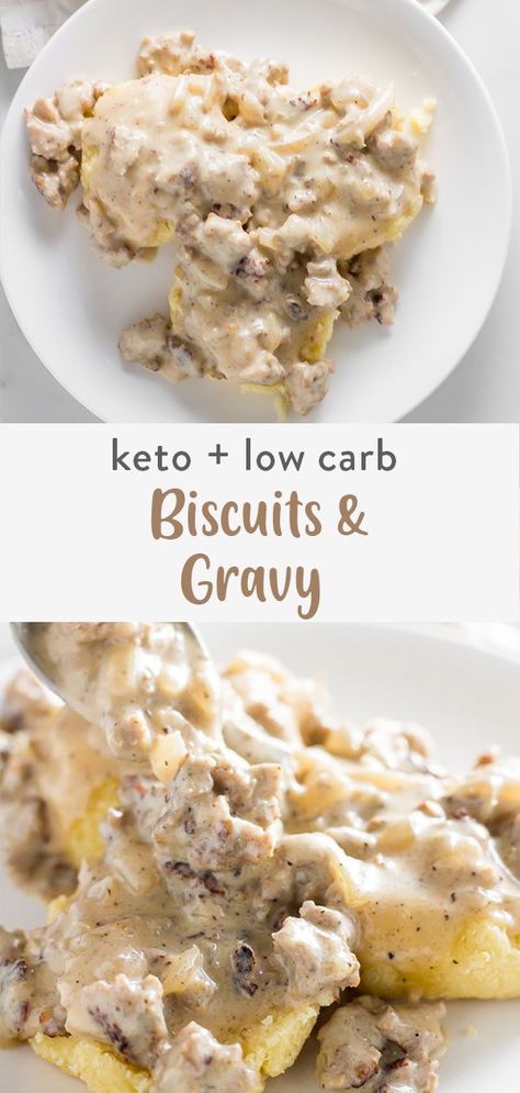 Coconut Flour Gravy, Almond Flour Gravy Recipe, Almond Flour Gravy, Healthy Biscuits And Gravy, Gravy With Almond Flour, Healthier Biscuits And Gravy, Keto Biscuits And Gravy Casserole, Low Cal Biscuits And Gravy, Keto Biscuit Gravy