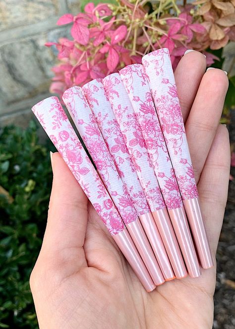 PINK ROSE CONES (6-PACK) GIRLY PRETTY CUTE SMOKING ACCESSORIES FEMALE – Canna Style Herbs At Home, How To Roll, Paper Cones, French Rose, Rolling Paper, Puff And Pass, Pink Paper, High Life, Rose Pattern