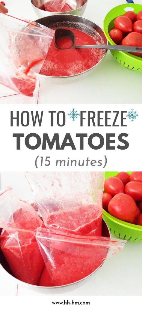 Can You Freeze Tomato Sauce, How To Freeze Tomato Sauce, Tomato Juice Recipes Freezer, Freezing Fresh Tomato Juice, Tomato Sauce To Freeze, Freezing Fresh Tomatoes, Leftover Tomatoes What To Do With, Freezing Tomatoes Easy, Freeze Tomato Sauce