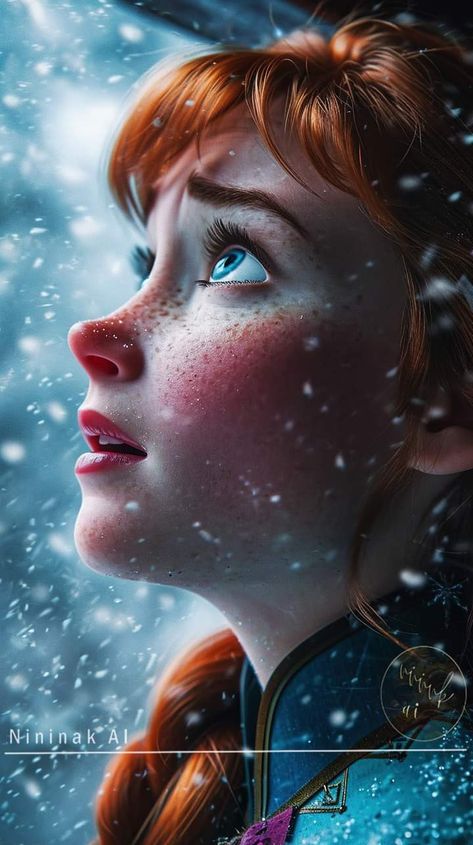 Princess Artwork, Anna From Frozen, ليلو وستيتش, Disney Character Art, Frozen Art, Disney Princess Artwork, 100k Followers, Disney Princess Movies, Disney Princess Fan Art