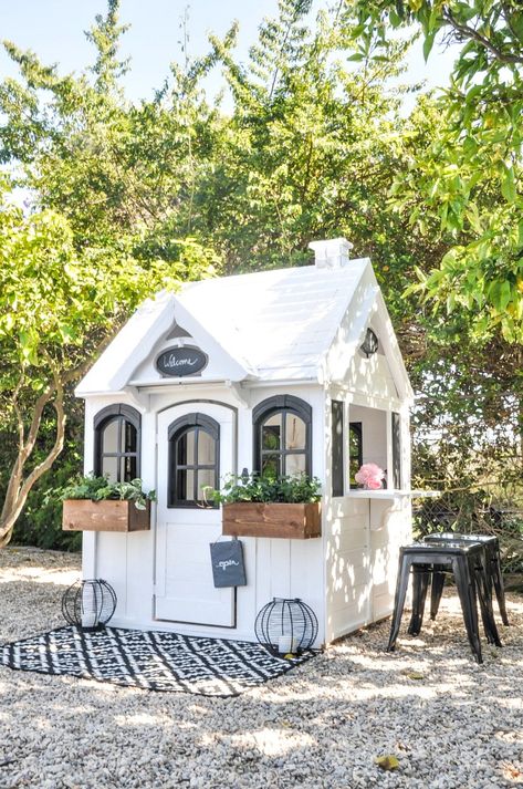 A collection of beautiful spaces and inspiration for every room in your home! #beautifulspaces #inspiration #modernfarmhouse Farmhouse Playhouse, Small Playhouse, Playhouse Makeover, Outdoor Interior, Playhouse Ideas, Backyard Playset, Outdoor Playhouse, Diy Playhouse, Backyard Playhouse