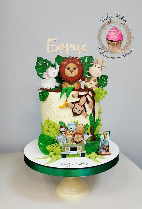 Animal Cakes For Kids, Birthday Cake Kids Boys, Zoo Cake, Safari Cake, Bts Cake, Jungle Safari Birthday, Animal Birthday Cakes, Jungle Cake, Safari Cakes