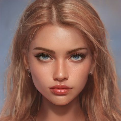 Artbreeder Portraits, Alien Drawings, Minds Eye, Blonde Hair Girl, Female Character Inspiration, Human Face, Tan Skin, Digital Art Girl, Young And Beautiful