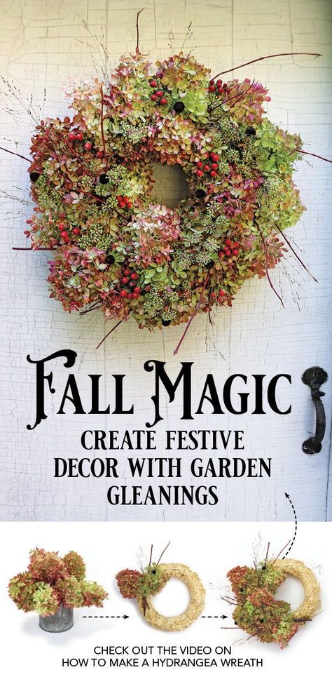 Smudge Wands, Hydrangea Wreath Diy, Wreaths Videos, Herb Wreath, Diy Wreath Bow, Fantastic Flowers, Thanksgiving Crafts Diy, Fall Hydrangea, Dried Wreath