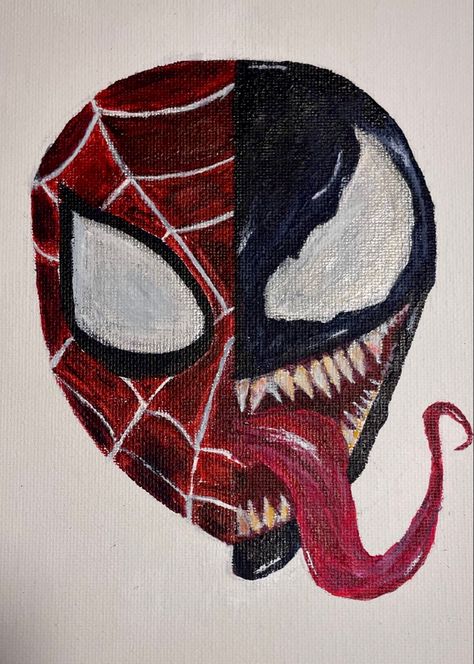 Marvel Venom Painting Easy, Venom Painting, Spider Man Painting, Spiderman Pumpkin, Venom Face, Spiderman Canvas, Spiderman Painting, Venom Spiderman, Pot Painting