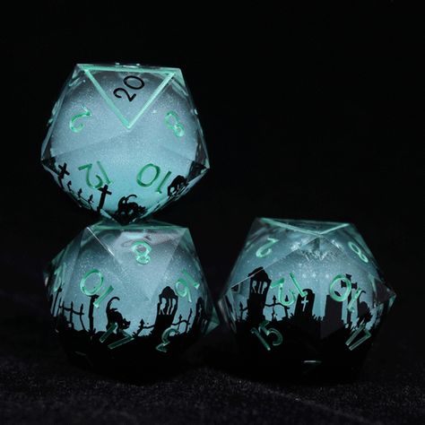 Dice Auctions - Handmade Custom D&D Dice - CatMage Dice Liquid Core Dice, Ghost Dnd, Dnd Dice Art, Ghosts In The Graveyard, Cool Dnd Dice, Dnd Journal, Dice Making, Dice Goblin, Pins Ideas