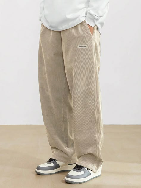 Manfinity Loose Fit Men's Corduroy Pants With Slant PocketsI discovered amazing products on SHEIN.com, come check them out! Otaku Clothes, Prom Tux, Corduroy Pants Outfit, Mens Bottoms, Guys Fashion Casual, Corduroy Pants Men, Pants Outfit Men, Cords Pants, Beige Outfit