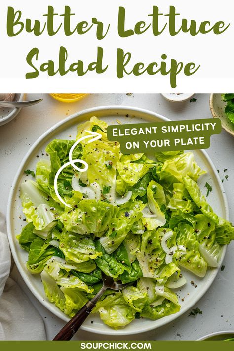 Light and Crisp Butter Lettuce Salad Recipe Butterleaf Lettuce Recipes, Salad With Lettuce Recipes, Butter Leaf Salad Recipe, Simple Lettuce Salad, Butter Lettuce Recipes, Salads Without Lettuce, Butter Lettuce Salad, Salad Recipes For Lunch, Simple Salad Recipes