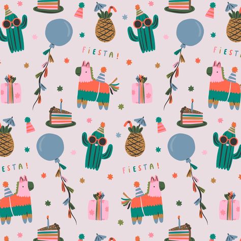 Rachel Carter | The perfect pattern for a fiesta! 🌵🎈 . . . . . . . . . . #illustration #illustrationartist #cuteillustration #characterillustration… | Instagram Australian Prints, Rachel Carter, Celebration Illustration, Conversational Prints, Surface Patterns, Etsy Ideas, Party Animal, Pattern Play, Crafty Craft