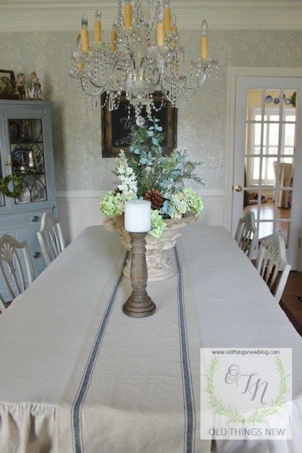 French Country Drop Cloth Tablecloth – Old Things New Drop Cloth Tablecloth, French Country Tablecloths, Drop Cloth Projects, Ruffled Tablecloth, Canvas Drop Cloths, Signature Quilts, Keep The Lights On, Fabric Yarn, Drop Cloth