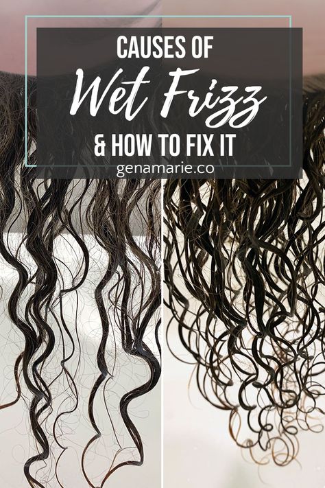 Does your hair frizz up instantly after you wash it? Does it tangle, stick together, and feel dry even when it’s wet? I’m sharing some of the most common causes of wet frizz and how to get rid of it. Wavy Hair Care, High Porosity Hair, Layered Curly Hair, Hair Frizz, Hair Porosity, Curly Girl Method, Lip Products, Coarse Hair, Curly Hair Routine