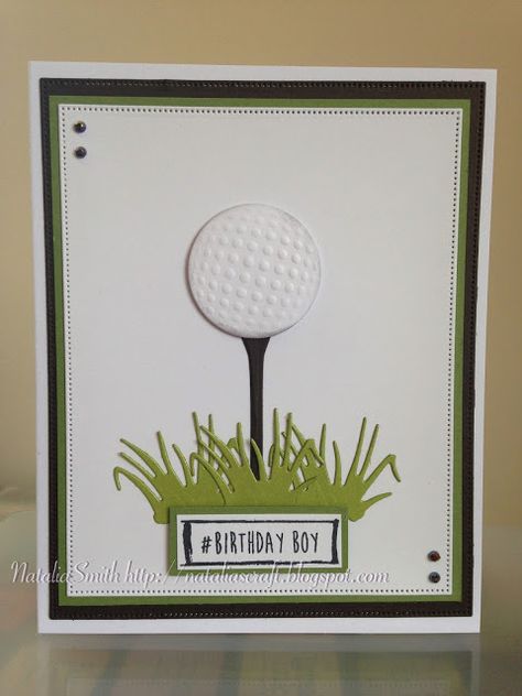 Masculine Cards Handmade, Birthday Golf, Golf Birthday Cards, 22 Birthday, Golf Cards, Golf Diy, 12 Birthday, 15 Birthday, 18th Birthday Cards