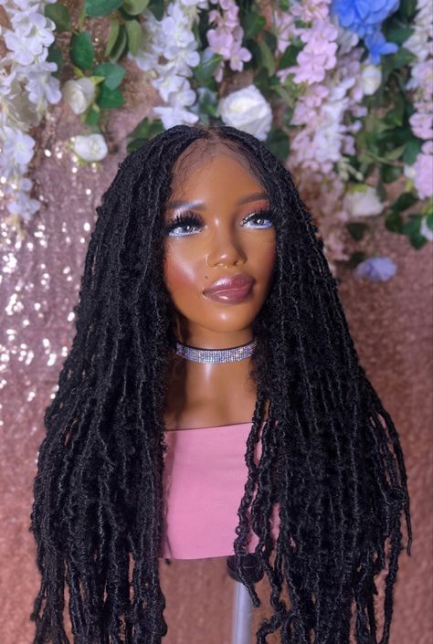 Distressed locs wig Kanekalon Hairstyles, Goddess Locs, Swiss Lace, Hair Sale, Faux Locs, Loc Styles, French Lace, Lace Frontal, Lace Front