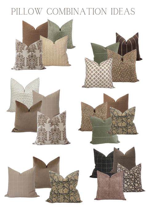 Our Favourite Fall Pillow Covers & the Best Ways to Pair Them - Making it in the Mountains Pillow Combinations, Throw Pillow Combinations, Brown Leather Couch, Pillow Combos, Fall Pillow, Living Room Decorating Ideas, Throw Pillows Living Room, Fall Pillow Cover, Living Room Decorating