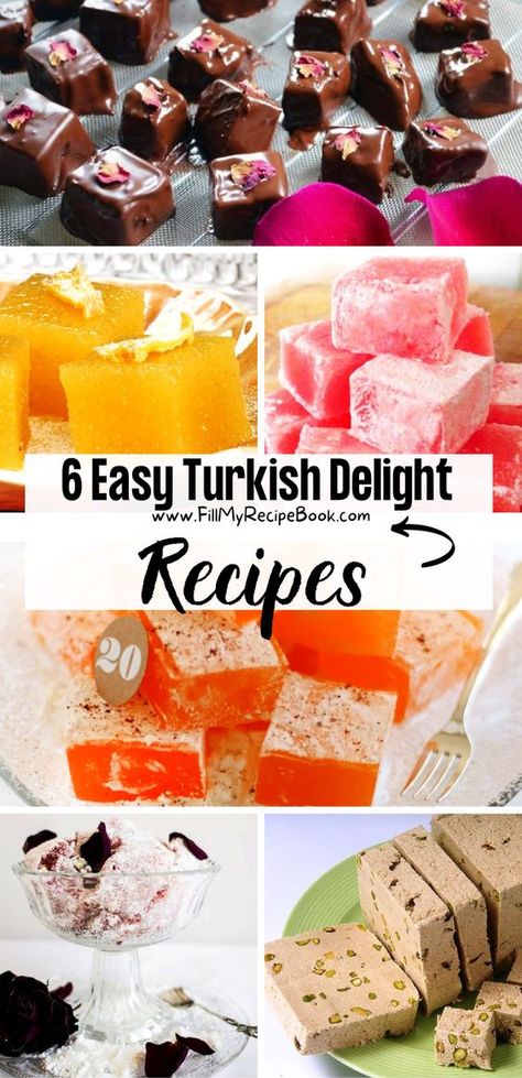 6 Easy Turkish Delight Recipes - Fill My Recipe Book Turkish Delight Recipes, Homemade Turkish Delight, Turkish Candy, Turkish Recipes Desserts, No Bake Truffles, Delight Recipes, Turkish Sweets, Turkish Desserts, Raspberry Recipes