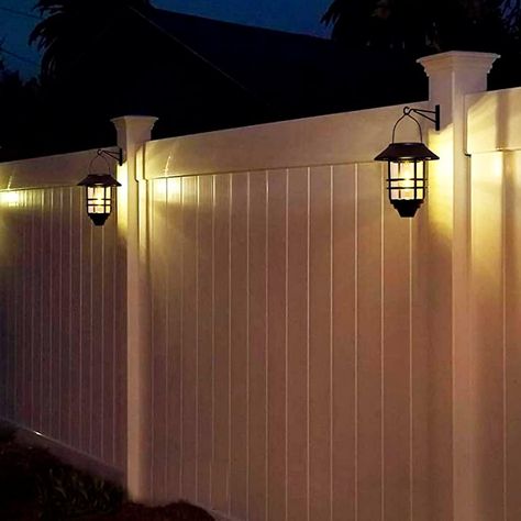 7 Best Solar Fence Lights Solar Lights Ideas Outdoor, Solar Lights Ideas, Solar Post Lights, Fence Lights, Solar Lanterns Outdoor, Outside Lighting, Privacy Fence Ideas, Solar Fence Lights, Driveway Lighting