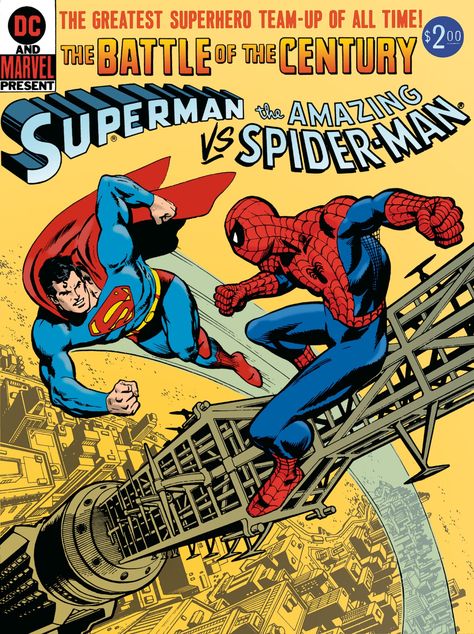 First Spiderman, Dc Comics Poster, Dc Comic Covers, Dc Crossover, Marvel And Dc Crossover, Superman And Spiderman, Best Comic Books, Dc Vs Marvel, Superman Comic