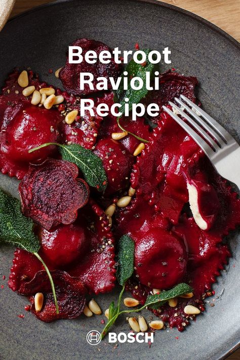 We can’t get enough of this beet-iful red. Try something new with this Beetroot Ravioli with Pine Nuts and Sage for a jaw-dropping (and nutrient rich) dinner.
 
Follow the link for more. Beetroot Ravioli, Beetroot Juice, Dinner Ingredients, Beautiful Dinner, Ravioli Recipe, Pine Nuts, Parmesan Cheese, 2 Eggs, Ravioli