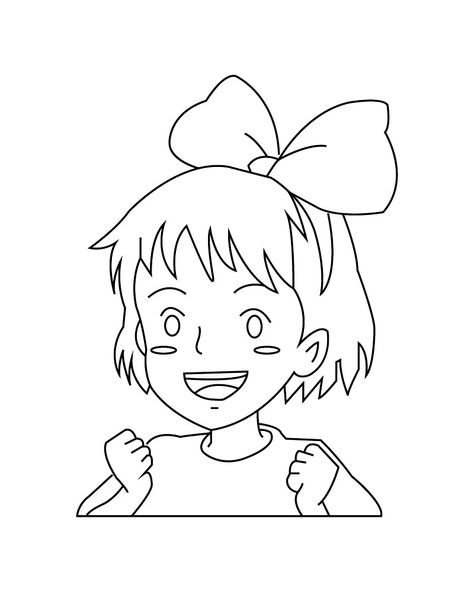 Kiki Smiling coloring page Kiki's Delivery Service Coloring Page, Kiki's Delivery Service Doodle, Kiki's Delivery Service Black And White, Kiki Fanart Studio Ghibli, Gigi From Kiki's Delivery Service, Hello Kitty Colouring Pages, Anime Places, Kiki Delivery, Hello Kitty Coloring