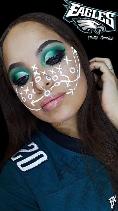 Eagles Face Paint Philadelphia, Philadelphia Eagles Face Paint, Eagles Face Paint, Eagles Makeup, School Spirit Face Paint, Eagles Football, Philadelphia Eagles, School Spirit, Face Painting