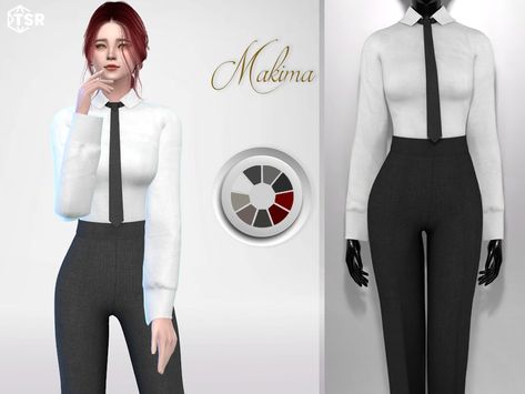 Female Tie, Sims 4 Anime, Tumblr Sims 4, Sims 4 Dresses, Sims Four, Women Tie, Sims 4 Cc Packs, Formal Suit