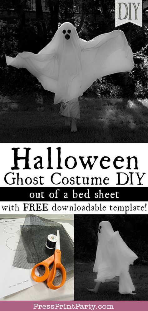 Ghost Costume Sheet, Easy Ghost Costume, Ghost Costume Kids, Fantasia Diy, Last Minute Kostüm, Halloween Ghost Costume, Simple Ghost, Diy Costumes Kids Boys, Diy Halloween Ghosts