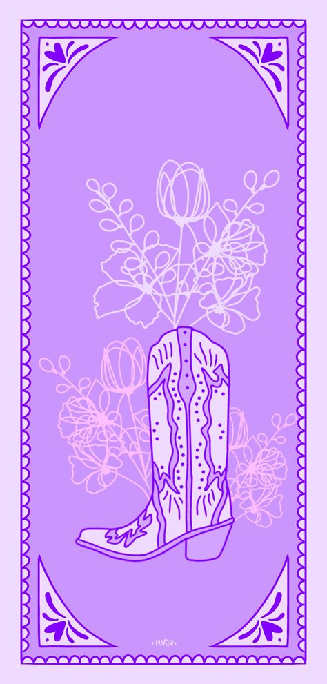 Purple cowboy boots flowers phone Wallpaper Purple Cowboy Aesthetic, Purple Cowgirl Aesthetic, Purple Western Aesthetic, Cowgirl Boot Wallpaper, Cowgirl Wallpaper Iphone, 2023 Widget, Cowboy Boots Flowers, Southwest Wallpaper, Cowgirl Wallpaper