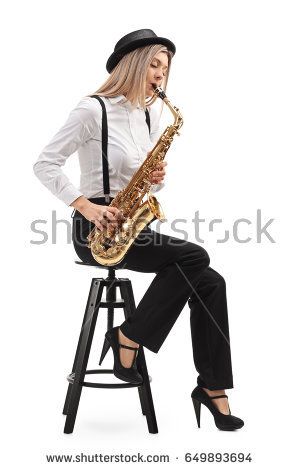 Saxophone Photography, Music Photoshoot, Jazz Saxophone, Musician Photography, Jazz Poster, Female Reference, Senior Poses, Jazz Musicians, Woman Illustration