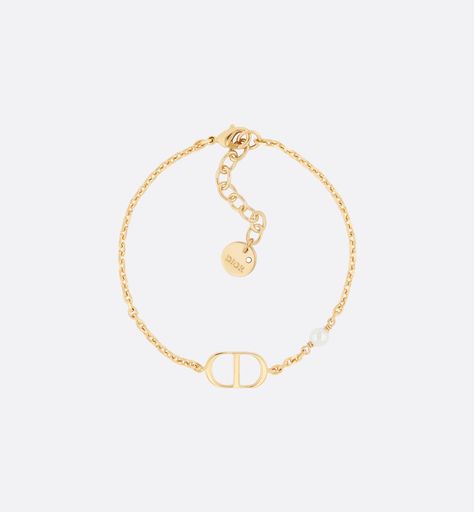 Petit CD Bracelet Gold-Finish Metal with a White Resin Pearl | DIOR Dior Bracelet Gold, Cd Bracelet, Bracelet Dior, Christian Dior Jewelry, Christian Dior Bracelet, Dior Bracelet, 24 Birthday, Dream Items, Resin Pearl