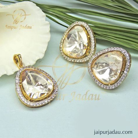 Dimand Pendent, Mozonite Jewelry, Polki Earrings Studs, Polki Locket, Small Lockets, Jadau Pendant Set, Polki Pendant Set, Kundan Pendant Set, Jadau Set