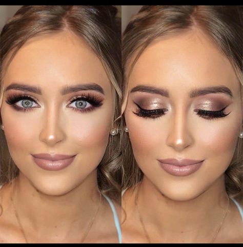 Bronze Eye Makeup Wedding, February Wedding Makeup, Maternity Make Up Ideas, Hair And Make Up For Maternity Photos, Boho Beach Wedding Makeup, Wedding Makeup Looks For Bride Green Eyes, Western Bride Makeup Looks, Bridal Make Up Smokey Eyes, Champagne Wedding Makeup Look