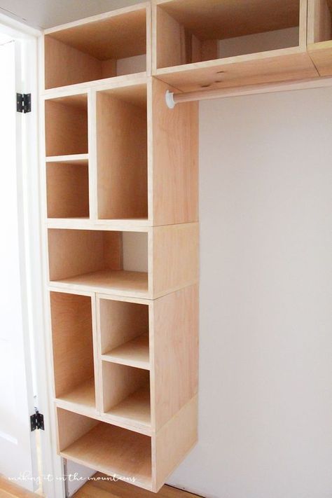 This brilliant DIY custom closet organizer is not only easy to build, but makes creating your own custom closet configuration both simple and affordable! Build Your Own Closet, Wood Closet Shelves, Diy Custom Closet, Custom Closet Organization, Best Closet Organization, Custom Closet Design, Closet Remodel, Closet Organization Diy, Small Closet