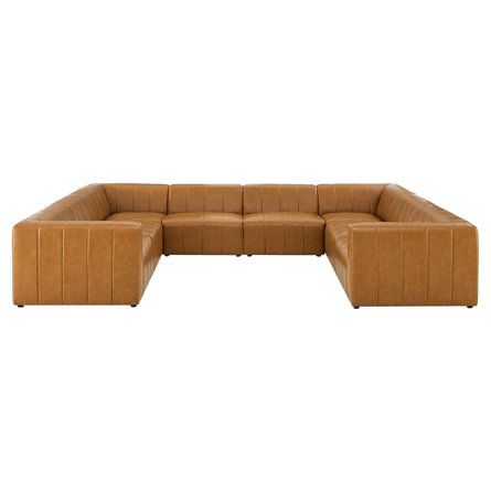 Tan Sectional, Custom Living Room, Contemporary Sectional Sofa, Modular Seating, Leather Sectional Sofa, Modern Sofa Sectional, Lounge Area, Upholstered Sectional, Modway Furniture