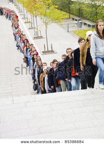 Large group of people waiting in line by Gemenacom, via ShutterStock Absent Work, The Ugly Truth, Online Class, Waiting In Line, Unique Features, Kinds Of People, Stock Images Free, Dolores Park, Vision Board