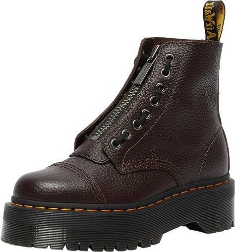 Women's Sinclair 8 Eye Leather Platform Boots Dr Martens Sinclair, Platform Doc Martens, Doc Martens Women, Leather Platform Boots, Doc Martens Boots, Zipper Boots, Boot Brands, Winter Snow Boots, Martin Boots