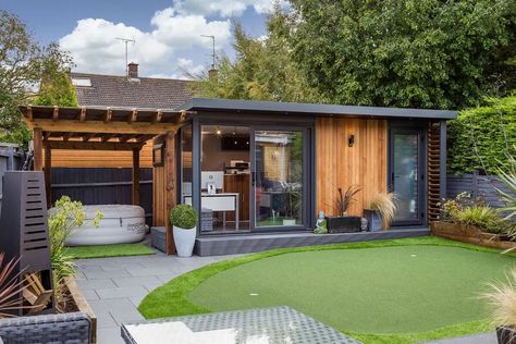 72 Pinterest Viral Office Shed Ideas - Cozy Home 101 Garden Office With Pergola, Restuarant Designs, Posh House, Garden Room Design, Shed Design Ideas, Garden Office Ideas, Garden Office Shed, Contemporary Garden Rooms, Garden Workshop