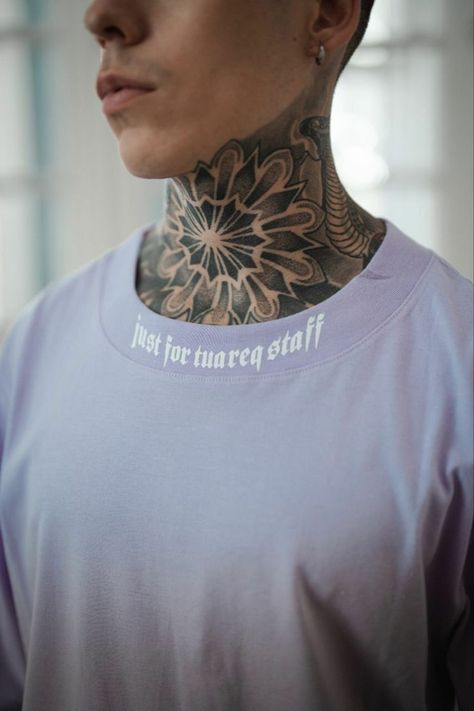 Tatoos Men Throat, Neck Tattoo For Guys Geometric, Geometric Throat Tattoo Men, Neck Tattoo Design For Men, Mandala Throat Tattoo Men, Men Throat Tattoo, Neck Sleeve Tattoo Men, Best Neck Tattoos Men Design, Mandala Neck Tattoo Men