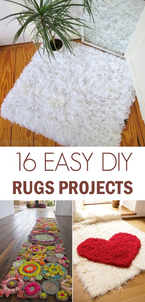 16 Awesome DIY Rugs to Brighten up Your Home - DIY rugs projects & ideas Homemade Rugs, Diy Rugs, Pom Pom Rug, Diy And Crafts Sewing, Inspire Me Home Decor, Diy Rug, Clever Diy, Projects Ideas, Rag Rug