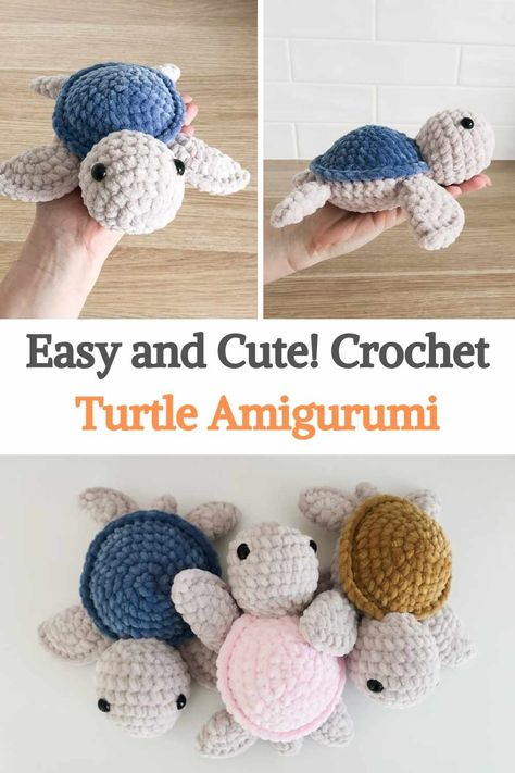 Crochet Quotes, Crochet Turtle Pattern, Easy Crochet Animals, Crochet Turtle, Crochet Animals Free Patterns, Easy Crochet Projects, Turtle Pattern, Beginner Crochet Projects, Crochet Amigurumi Free