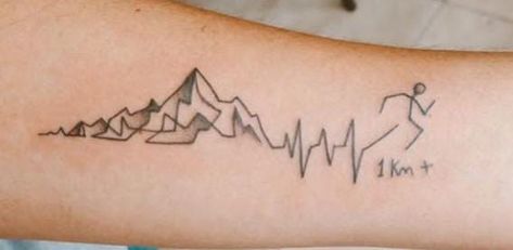 Pathway Tattoo Ideas, Running Tattoos, Run To The Hills, Running Tattoo, Beauty Stuff, Tattoo Inspo, Cross Country, Small Tattoos, Tatting