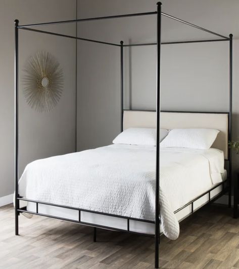 SUPER SALE: Our Favorite Bed Frame + How to Get the Look For Less #theeverygirl Queen Size Canopy Bed, Modern Canopy Bed, Iron Canopy Bed, Simple Bed Designs, Metal Canopy Bed, Murphy Bed Ikea, Modern Murphy Beds, Murphy Bed Plans, White Headboard