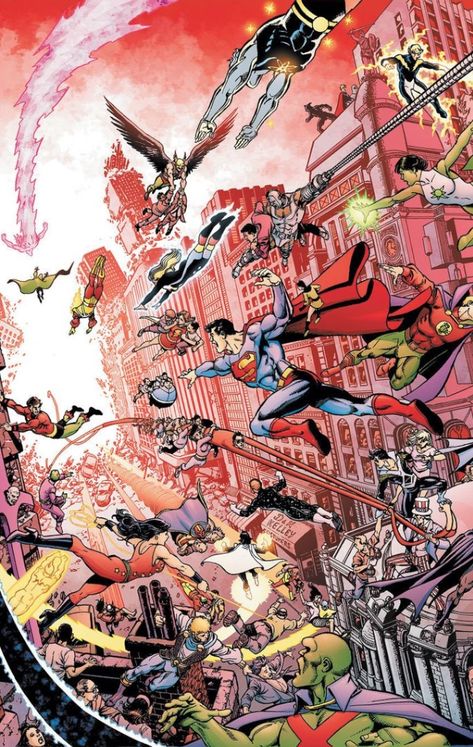 George Perez Art, Crisis On Infinite Earths, George Perez, Dc Multiverse, Arte Dc Comics, New 52, Dc Comics Artwork, Dc Comics Characters, Comic Collection