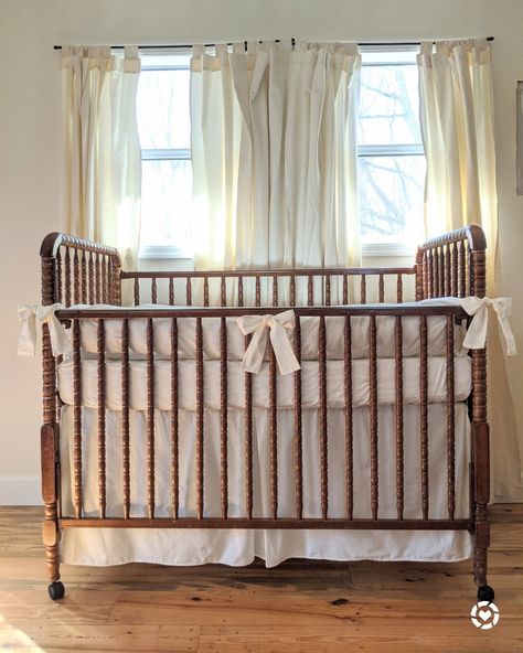 Jenny Lind 3-in-1 Convertible Crib Cherry, Natural Crib Bedding Set, Farmhouse Crib Skirt, Plain Crib Bumper, Neutral Baby Bedding Jenny Lind Crib Nursery, Farmhouse Crib, Neutral Crib Bedding Sets, Farmhouse Cribs, Neutral Baby Bedding, Gender Neutral Crib Bedding, Natural Crib, Vintage Baby Girl Nursery, Old Cribs